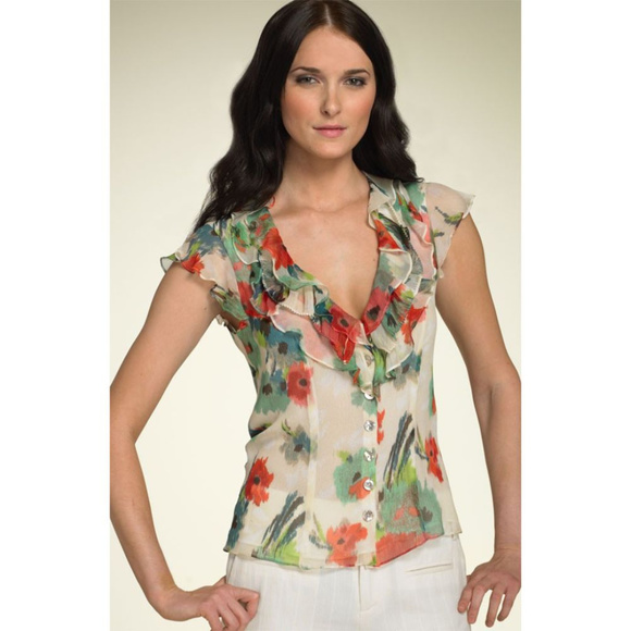 NEW Nanette Lepore Fluttering Top Silk Blouse NWOT - Picture 3 of 8